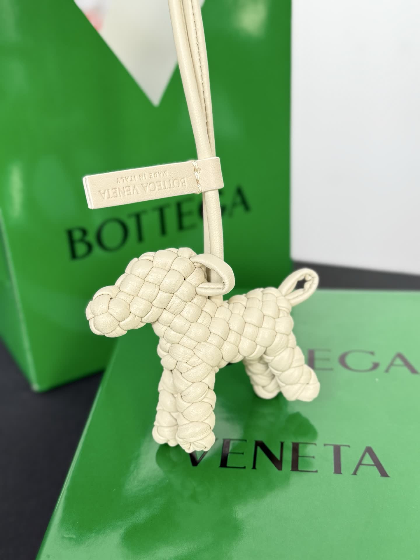 Bottega Veneta Leather Dog Charm